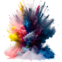Vibrant Color Explosion Abstract Art Background featuring a multicolored burst of paint png