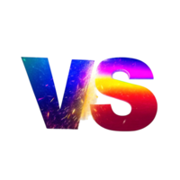 Fiery Colorful Versus Letters V and S on transparent Background png