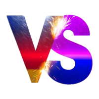 Fiery Versus Sign with Gradient Colors and Sparks png