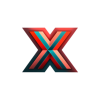 Abstract Red and Teal X Letter Logo Design Modern Colorful Triangular Shaped Graphic png