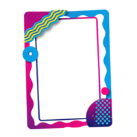 Colorful Modern Frame Design with Geometric Shapes and Wavy Lines for Text or png