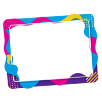 Abstract Colorful Frame with Geometric Shapes and Dynamic Waves for Text or Presentation png