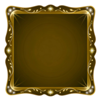 Elegant Golden Frame with Ornate Design and Sparkling Stars for Festive or Luxurious Occasions png