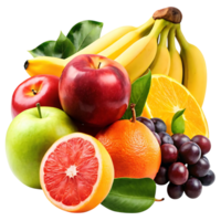 A vibrant collection of fresh fruits including bananas apples oranges grapefruit and grapes a delightful assortment of natures sweetness png