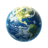 Stunning View of Planet Earth Showing North and South America Surrounded by Clouds and Oceans png