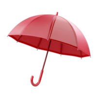 A Vivid Red Umbrella Isolated on a transparent Background A 3D Render of a Classic Red Umbrella png