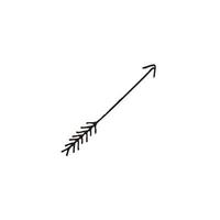 Hand drawn doodle sketch arrow isolated on white background vector