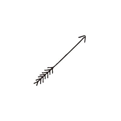 Hand drawn doodle sketch arrow isolated on white background