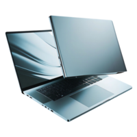 Sleek Modern Laptop Computer with Elegant Design and Floating Display Showcase png