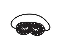 Hand drawn doodle sketch sleeping mask with closed eyes isolated on white background vector