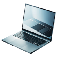 Sleek Modern Silver Laptop Computer Isolated on transparent Background High Resolution 3D Rendering png