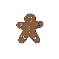 Hand drawn doodle sketch ginger cookie isolated on white background vector