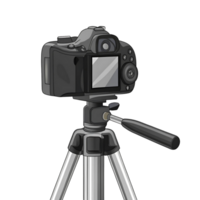 Professional DSLR Camera Mounted on a Tripod for HighQuality Photography png
