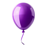A single shiny purple balloon floating against a transparent background a perfect celebratory png