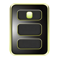 Abstract transparent and Yellow Graphic User Interface Button Design with Three Rectangular Sections png