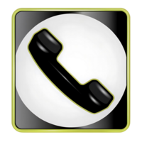 Glossy transparent Phone Icon in a Modern Green and transparent Frame A visually appealing design element for websites and applications png