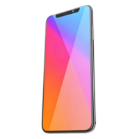 Modern Smartphone with Vibrant Gradient Display on transparent Background A Sleek Mobile Phone with Colorful Screen Design transparent png