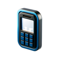 3D Render of a Sleek Blue and transparent Cell Phone with Numeric Keypad png