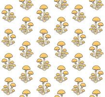 Seamless pattern of doodle sketch honey mushroom isolated on white background vector