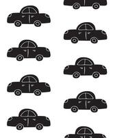 Seamless pattern of black hand drawn doodle sketch car isolated on white background vector