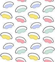 Seamless pattern of hand drawn doodle sketch sleeping mask isolated on white background vector
