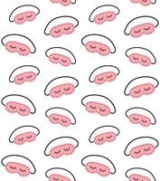 Seamless pattern of hand drawn doodle sketch sleeping mask with closed eyes vector