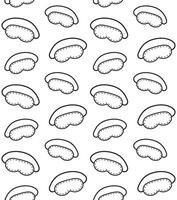 Seamless pattern of hand drawn doodle sketch sleeping mask vector