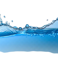 Stunning Closeup of a Blue Water Wave Splashing Against transparent Background Showing Bubbles and Surface Tension png