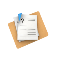 Uncertain Document on Tan Folder Awaiting Review Question Mark Inquiry Form Blank Template png