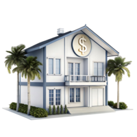 Luxury Dream Home Investment Property with Palm Trees and Dollar Sign png