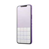 Purple Smartphone with Number Pad Keyboard Displaying on Screen png