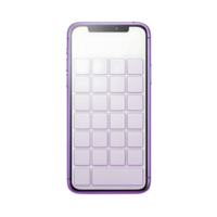 Purple Smartphone Mockup with Empty App Icons and Blank Screen for App Presentation png
