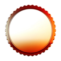 Shiny Orange Circular Frame with Embossed Edge on transparent Background Ideal for Award Presentation or Badge Design png