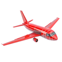 A Stunning Red Airplane Model on transparent Background A 3D Render of a Sleek and Modern Aircraft png