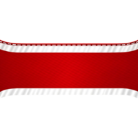 Abstract Red and White Fabric Banner with Stitched Edges Design Element for Website or Presentation Background png