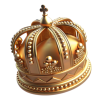 A Stunning 3D Render of a Golden Kings Crown Adorned with Jewels png
