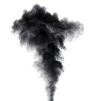 Abstract grayscale of a swirling smoke plume against a transparent background a billowing cloud of smoke rising png
