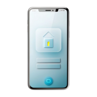 Smartphone Display Showing Home Security App Interface with Login Fields png
