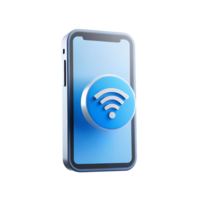 3D Render of Smartphone Displaying Wifi Connection Icon Mobile Technology Wireless Network Internet Access png