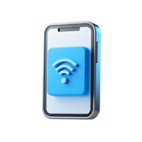 3D Render of Smartphone Displaying Wifi Connection Icon Mobile Internet Access Wireless Network Technology png