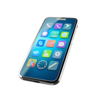 Sleek Modern Smartphone with Colorful App Icons Displayed on a Dark Background png