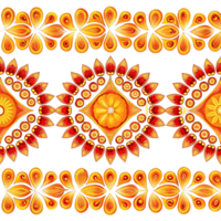 Intricate Orange and Red Floral Design on transparent Background Beautiful Symmetrical Pattern Artistic Composition Elegant Ornament Decorative Art Intriguing Visual Textile Design png