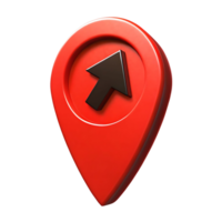3D Red Map Pointer with transparent Up Arrow Icon Location Navigation Symbol png