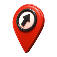 Three Dimensional Red Location Pointer with transparent Up Arrow Icon png