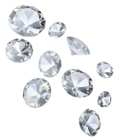 Collection of Sparkling Diamonds on transparent Background png