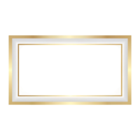 Elegant Gold and White Rectangular Frame with a Modern Design for Pictures or Artwork png