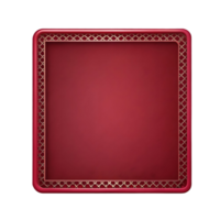 Elegant Red Square Frame with Intricate Gold Pattern Border Design Element for Luxury Branding png