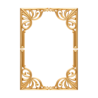 Ornate Golden Frame with Intricate Scrollwork Design Elegant Decorative Border for Luxury Projects png