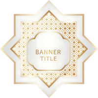 Elegant Golden and White Octagonal Banner with Islamic Pattern Design png