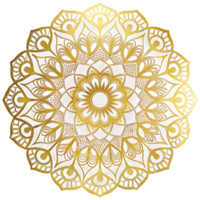 Intricate Golden Mandala Design on White Background Circular Pattern for Meditation and Art png
